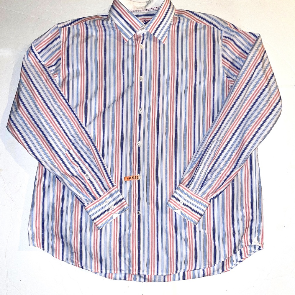 ROBERT GRAHAM STRIPED BUTTON DOWN SZ 44 XL